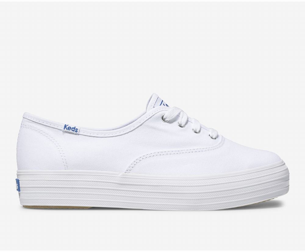 Women's Keds Triple Platform Shoes White 6013958GQ - South Africa